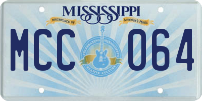 MS license plate MCC064