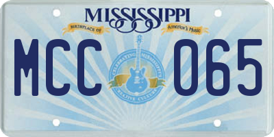 MS license plate MCC065