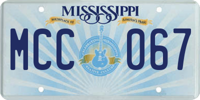 MS license plate MCC067
