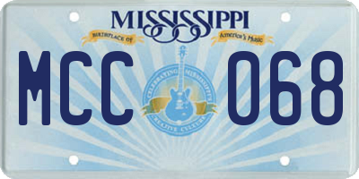 MS license plate MCC068