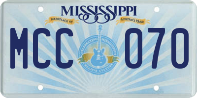 MS license plate MCC070