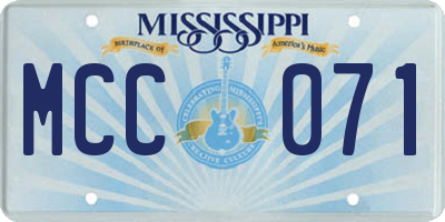 MS license plate MCC071
