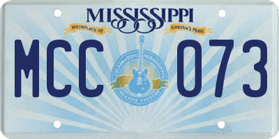 MS license plate MCC073