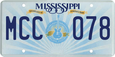 MS license plate MCC078