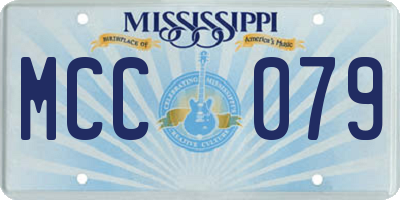 MS license plate MCC079