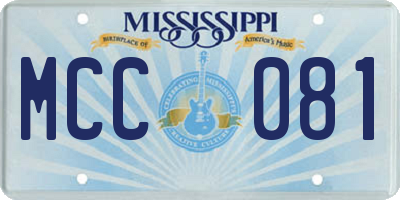 MS license plate MCC081