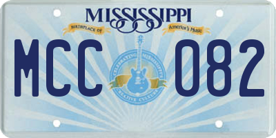 MS license plate MCC082