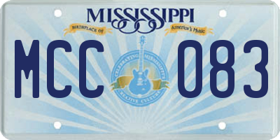 MS license plate MCC083