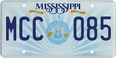MS license plate MCC085
