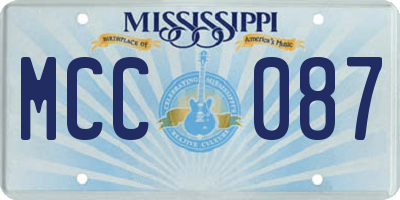 MS license plate MCC087