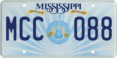 MS license plate MCC088