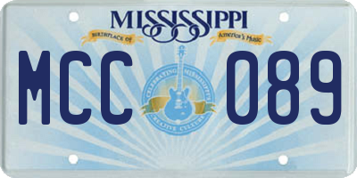 MS license plate MCC089