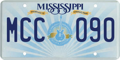 MS license plate MCC090