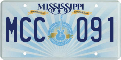 MS license plate MCC091