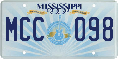 MS license plate MCC098