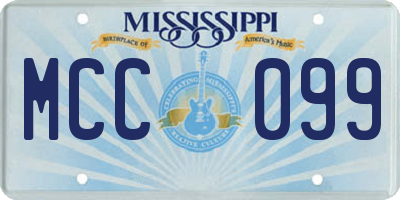 MS license plate MCC099