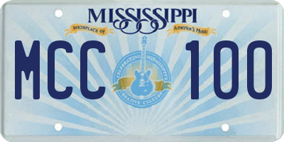 MS license plate MCC100