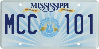 MS license plate MCC101