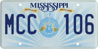 MS license plate MCC106