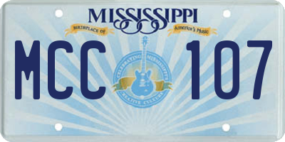 MS license plate MCC107