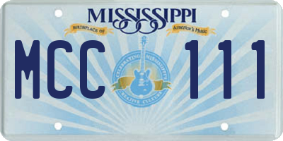 MS license plate MCC111