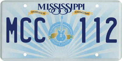 MS license plate MCC112