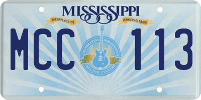 MS license plate MCC113