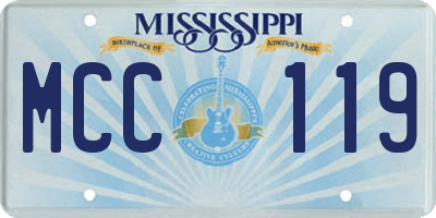 MS license plate MCC119