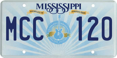 MS license plate MCC120
