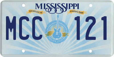 MS license plate MCC121