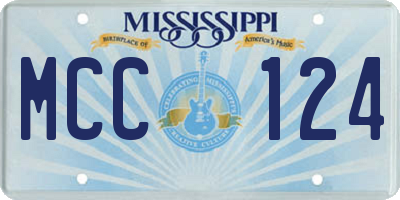 MS license plate MCC124