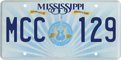 MS license plate MCC129