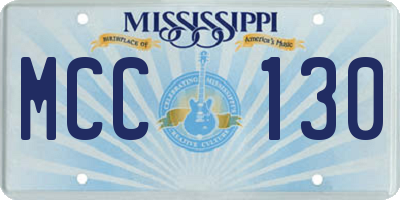 MS license plate MCC130