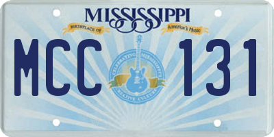 MS license plate MCC131
