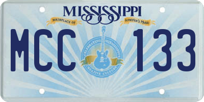 MS license plate MCC133