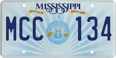 MS license plate MCC134
