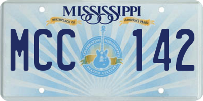 MS license plate MCC142
