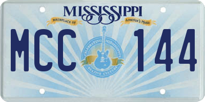 MS license plate MCC144