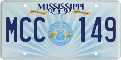 MS license plate MCC149