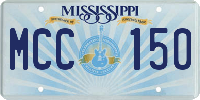 MS license plate MCC150