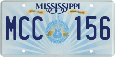 MS license plate MCC156