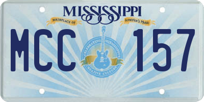 MS license plate MCC157