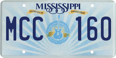 MS license plate MCC160