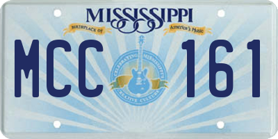MS license plate MCC161