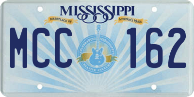 MS license plate MCC162