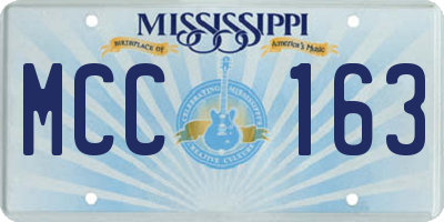 MS license plate MCC163
