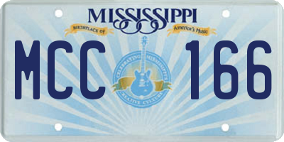 MS license plate MCC166