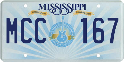 MS license plate MCC167