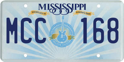 MS license plate MCC168