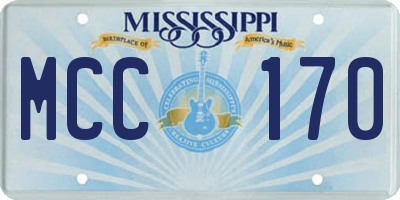 MS license plate MCC170